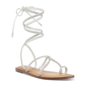 WILD PAIR Womens Silver Sparkle Ring Gennifer Gladiator Sandals Shoes 5.5 M